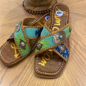 Sam Edelman Hagen Slide in Turquoise. Sz9 NWOT